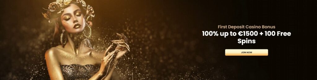 GoldSpin Casino Welcome Bonus - 100% up to €1500 + 100 Free Spins