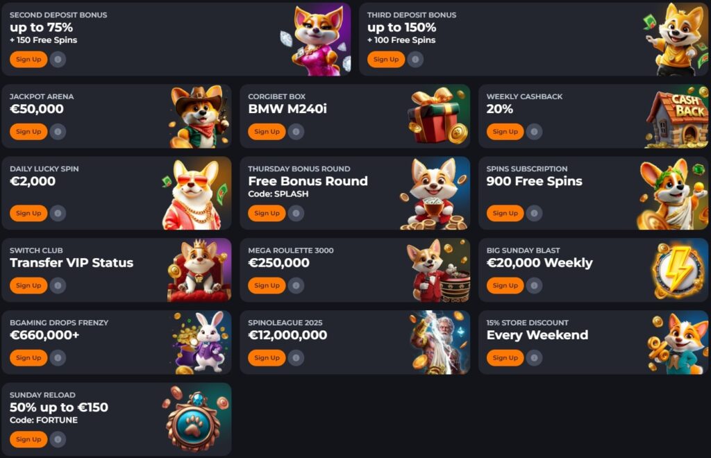 Corgibet Casino Offers
