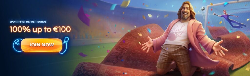 Dude Spin Sportsbook Welcome Offer 100% up to 100€