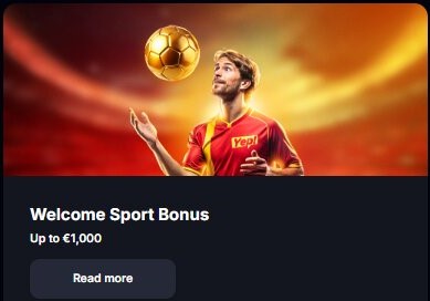 YEP Sportsbook Welcome Bonus - 100% up to €500