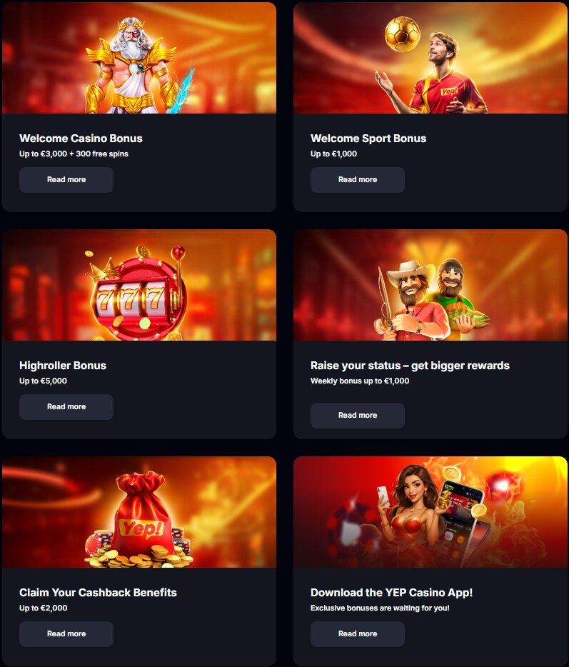 YEP Casino Offers
